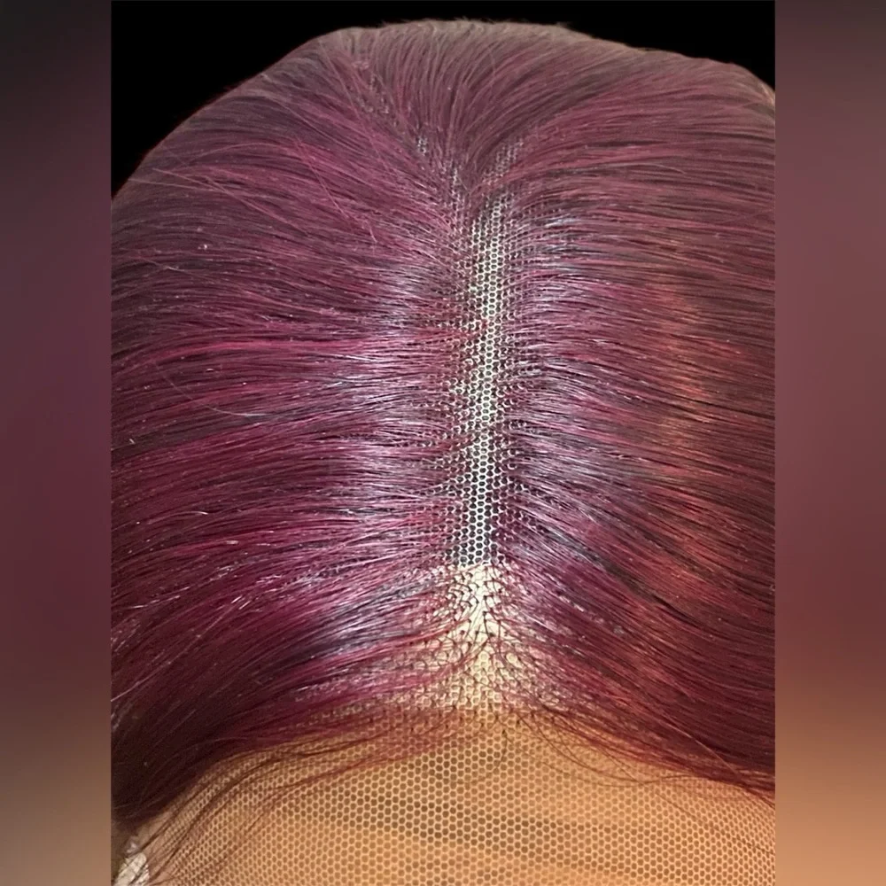 Elegant Burgundy Lace Front Wig - Picture 5 of 9